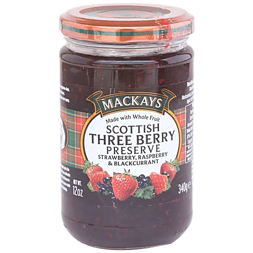 Mackays Scottish Three Berry Preserve - Strawberry, Raspberry, Blackcurrant
